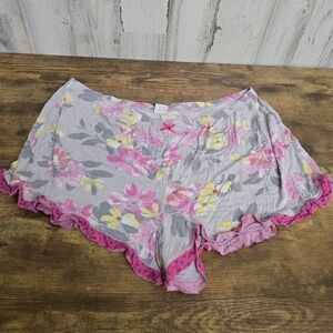 Secret Treasures Floral Print Ruffle Hem Pajama Shorts Womens Size Large